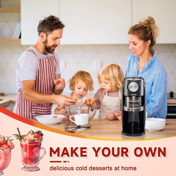 WanvoApls Shaved Ice Machine with Stainless Steel Blade Adjustment Knob for Snow Cone Making and Frozen Treats