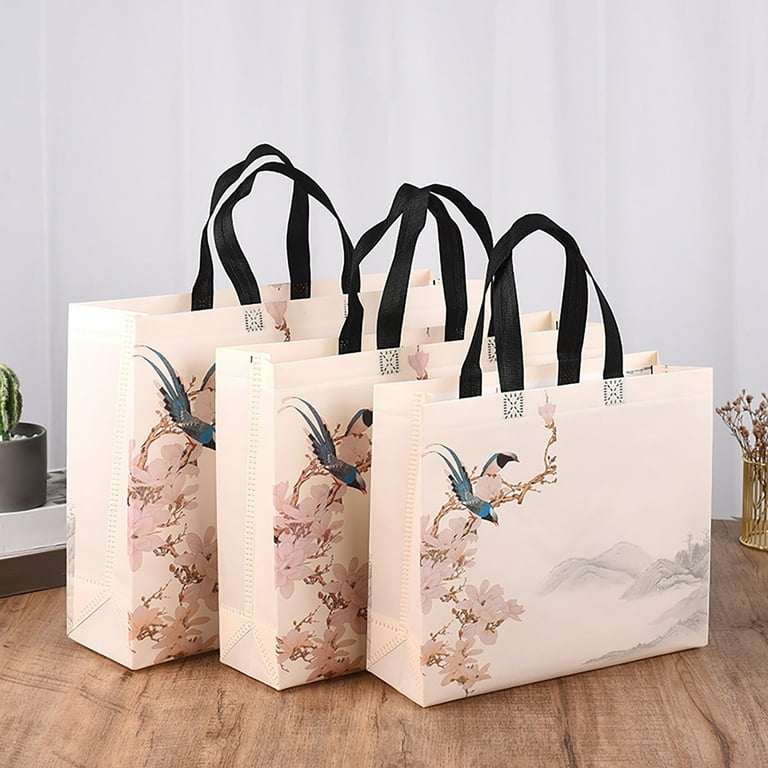 Wanwan 10Pcs Shopping Bag Color Printing Ink Style Non Woven