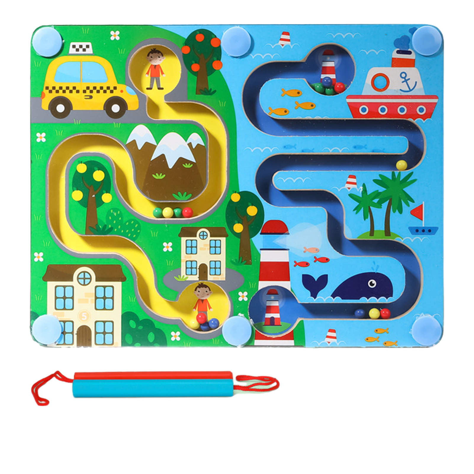 Wanwan Educational Wooden Ball Maze Toy Left Right Brain