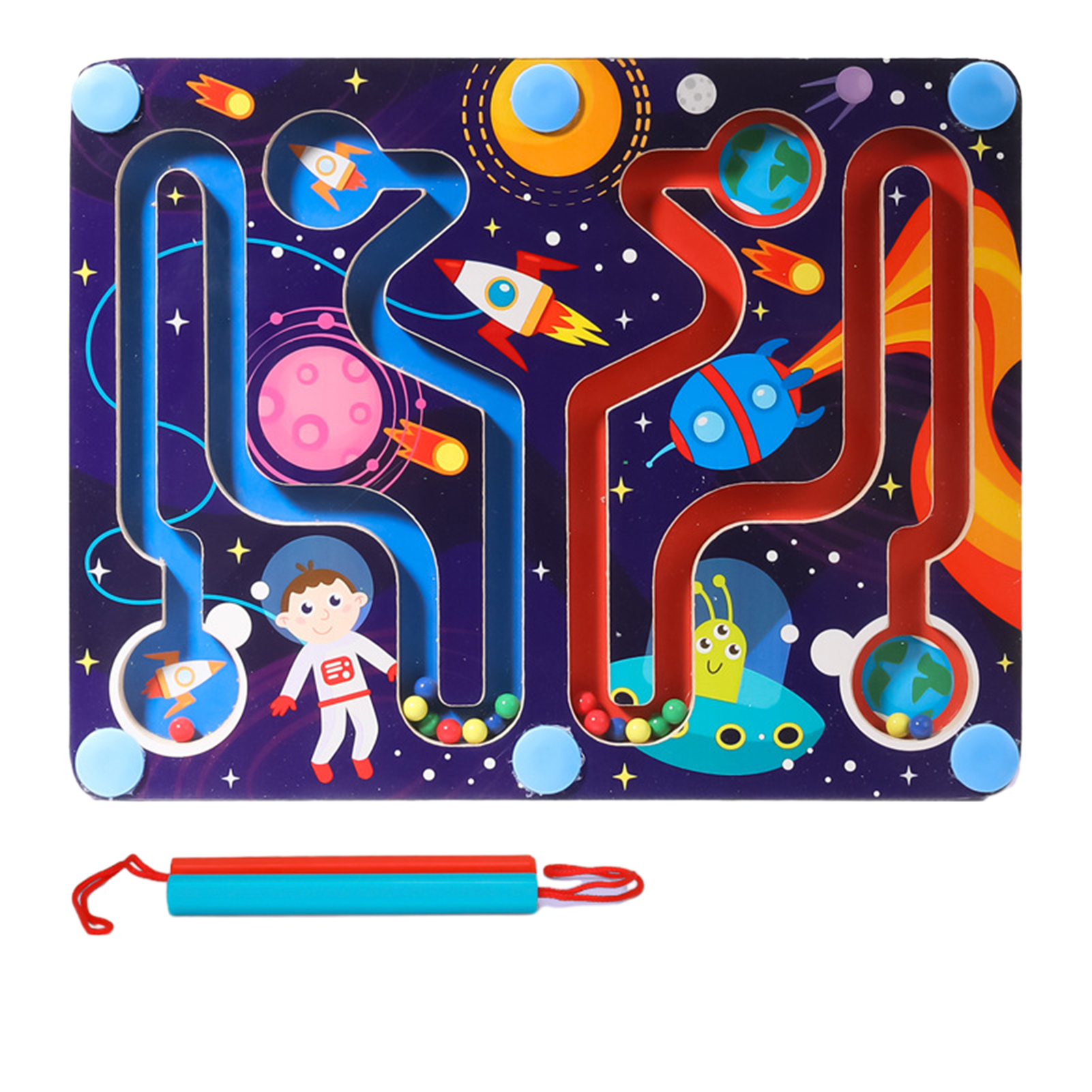 Wanwan Interactive Wooden Ball Maze Toy Enhance Left Right Brain