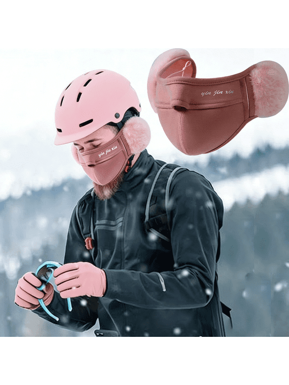 2pack Winter Face Cover-Wind and Cold Protection MaskAnti Freezing Ear Protection Winter Mask Nose Warmer! Pink