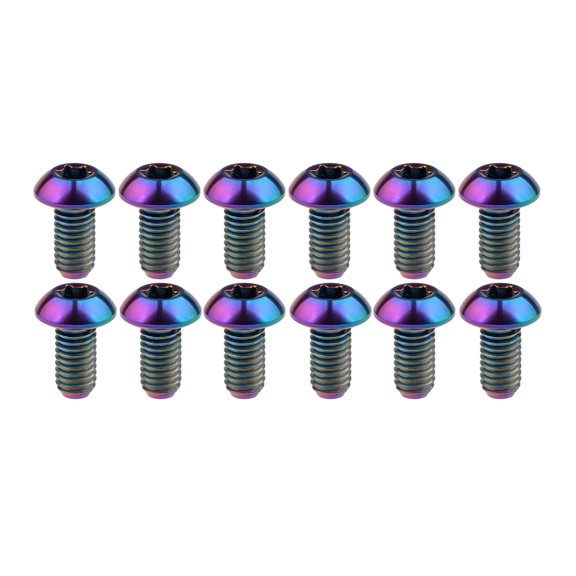 Wanyifa Titanium Alloy Bolts Torx M5x10 12mm for Bicycle Bike Disc Brake Cycle Rotor Screws Gr5,M5x10,Rainbow,12 Pcs