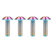Wanyifa 4Pcs Titanium Alloy M6x20mm Umbrella Head T30 Torx Bolts for Bicycle,Rainbow