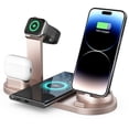 thumbnail image 1 of Wanyng 6 in 1 Wireless Charging Station 15W Fast Charging Stand for iPhone, Watch, Pods, Androids, Apple Charger Stand for Multiple Devices Rose Gold, 1 of 7