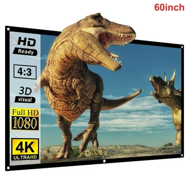 Wanyng 60inch Projector Screen 4:3 Foldable Anti-Crease Portable Projector Movies Screens Support Double Sided Projection Indoor Outdoor for Home Backyard Theater