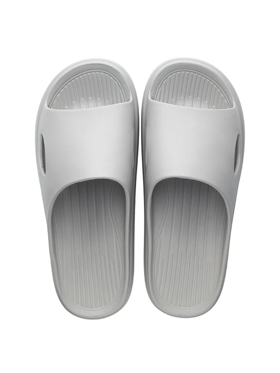 Mens Slippers Super Soft Home Slippers Non Slip Thick Soled Outdoor Bathing Couples Slippers Slippers Men Grey Size 10