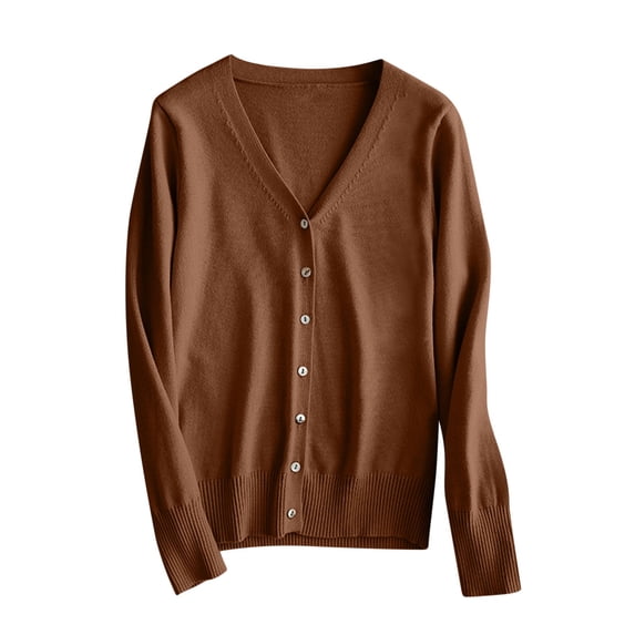 WGIZCVO Sweater Cardigans for Women Lightweight Fall Cardigans Long Sleeve Button Down Open Front Knit Sweater Outerwear