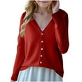 thumbnail image 1 of WGIZCVO Teen Girls Sweater Cardigan V Neck Button Down Knit Cardigans Fall Winter Casual Sweater Tops, 1 of 3