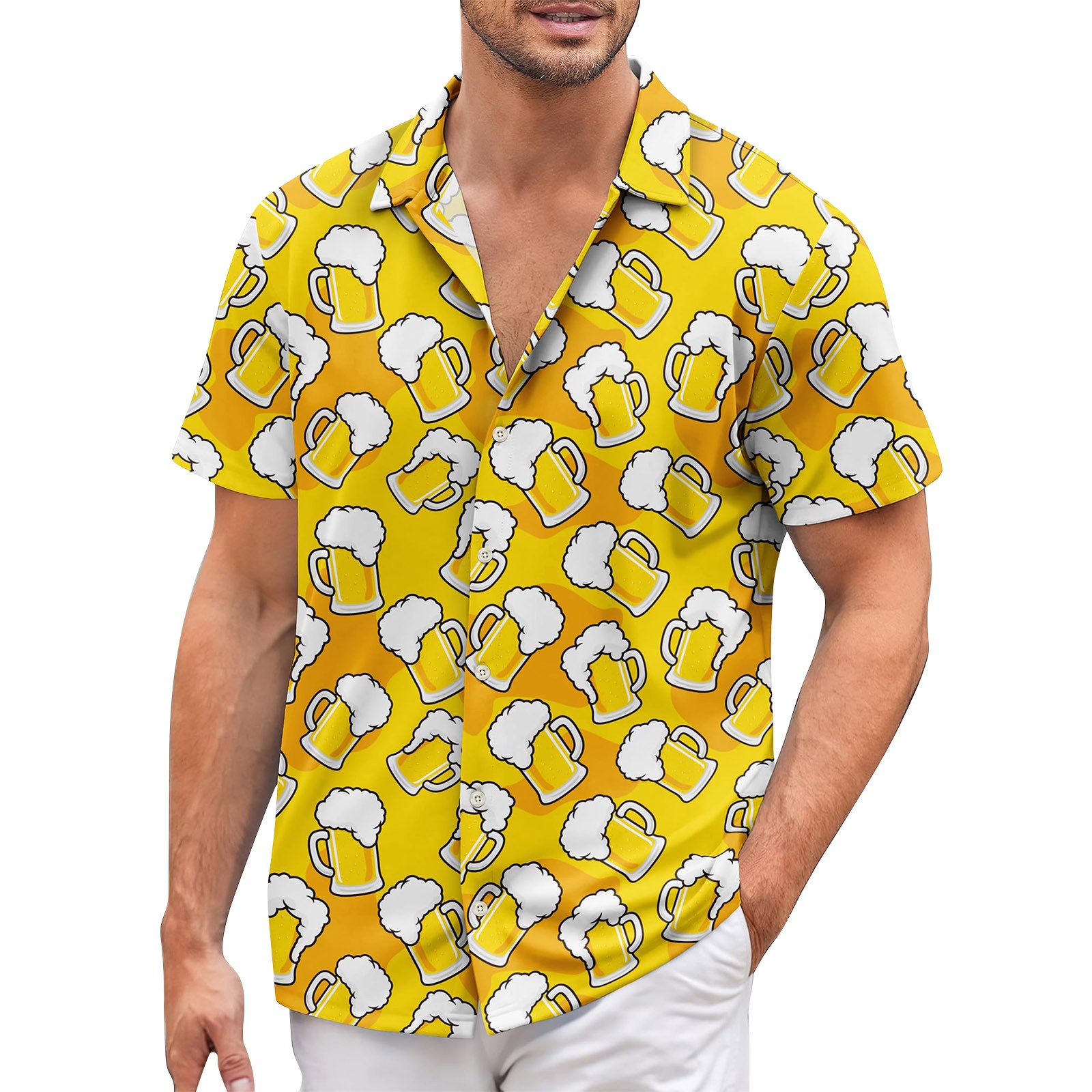 Waoopa Flash Sale! Shirt for Men Personalized Tropical Floral Short