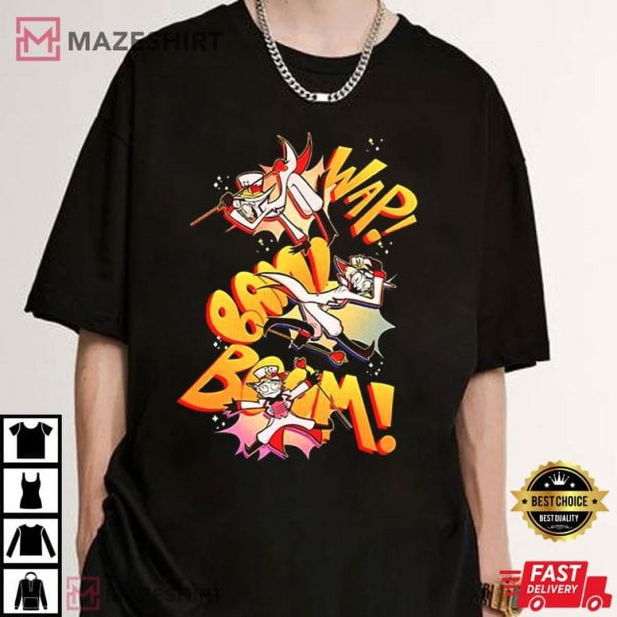 Wap Bam Boom Lucifer Magic Hazbin Hotel Tshirt