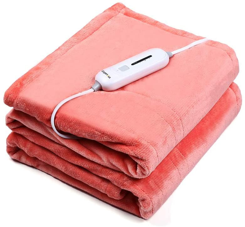 Wapaneus Foot Pocket Heated Blanket Electric Throw with 3 Heating