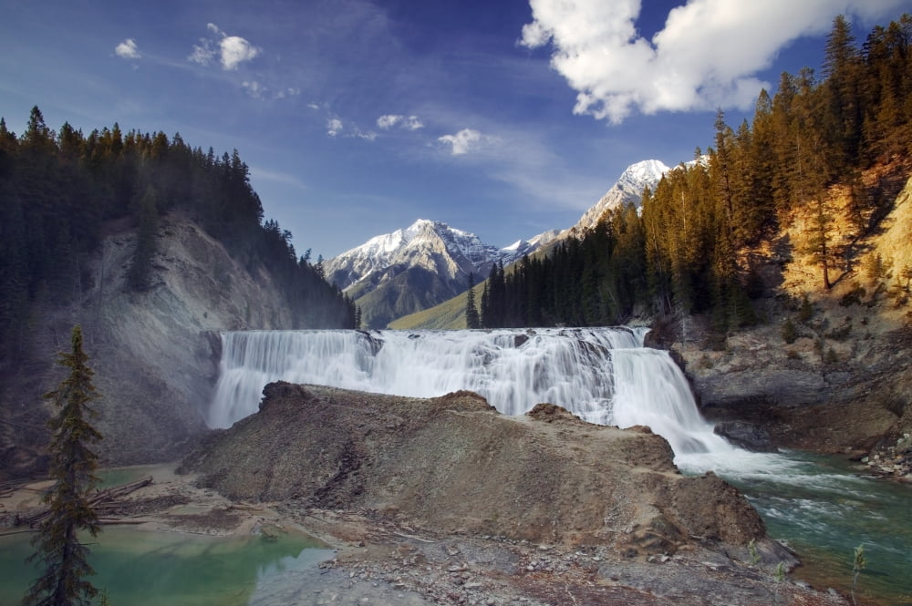 Wapta Falls Kicking Horse River Yoho National Park British Columbia Canada Canvas Art - Darwin Wiggett Design Pics (34 x 22)