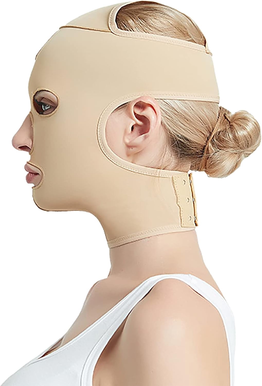 Yoqb Full Face Sleeping Belt, Reusable V Shape Cheek Chin Slimming Belt Strap Face Mask Bandage,Thin Facial Massage Shaper,V Line Face Belt (M) A110