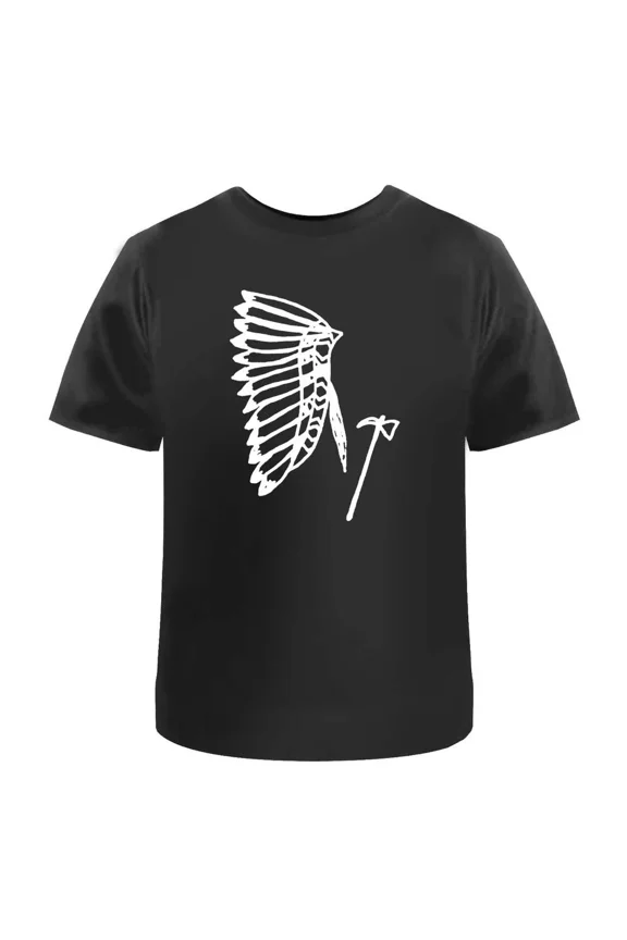 War Bonnet & Tomahawk Unisex T-Shirt - 100% Cotton