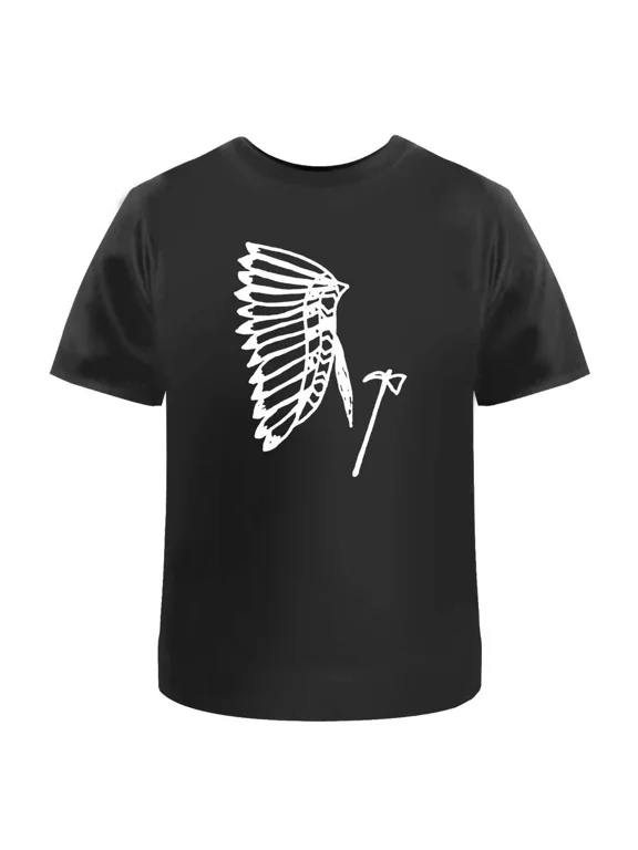 War Bonnet & Tomahawk Unisex T-Shirt - 100% Cotton
