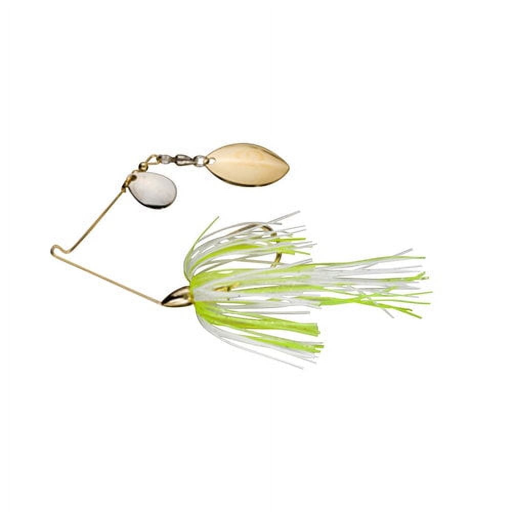 War Eagle Gold Frame Finesse Colorado Turtleback Spinnerbaits Hot White Chartreuse 5/16 oz.