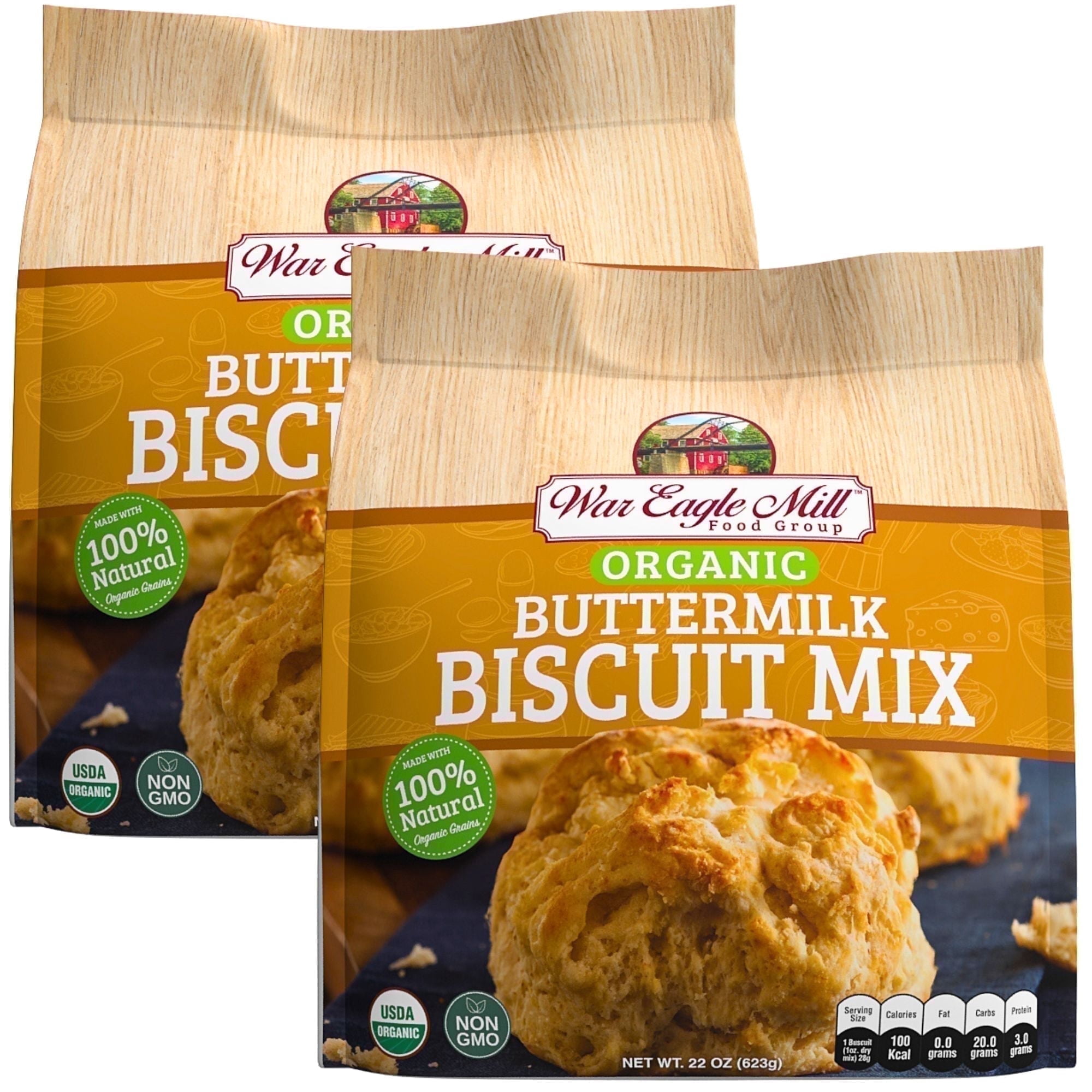 War Eagle Mill Organic Buttermilk Biscuit Mix, 22 Ounce (2 Pack)