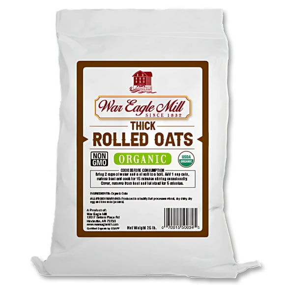 War Eagle Mill Organic Thick Rolled Oats, 25 Pound