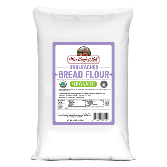 War Eagle Mill Organic Unbleached Bread Flour, 25 lb Bag