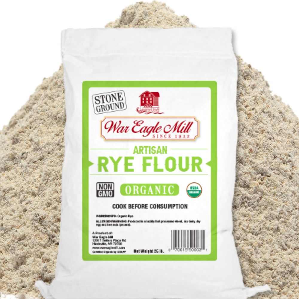 War Eagle Mill Stoneground Rye Flour, Organic, NonGMO, 25 lb. Bag