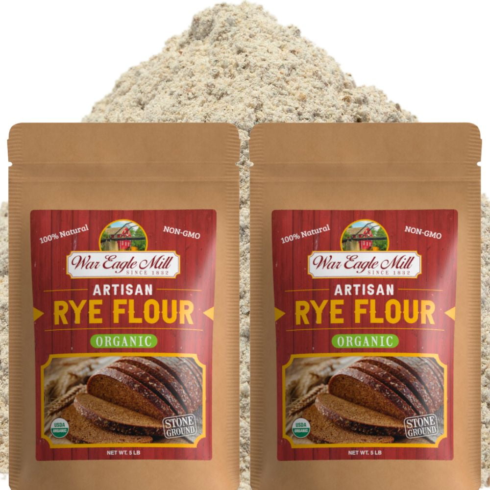 War Eagle Mill Rye Flour, USDA Organic, NonGMO, 5 lb. Bag (2) Pack