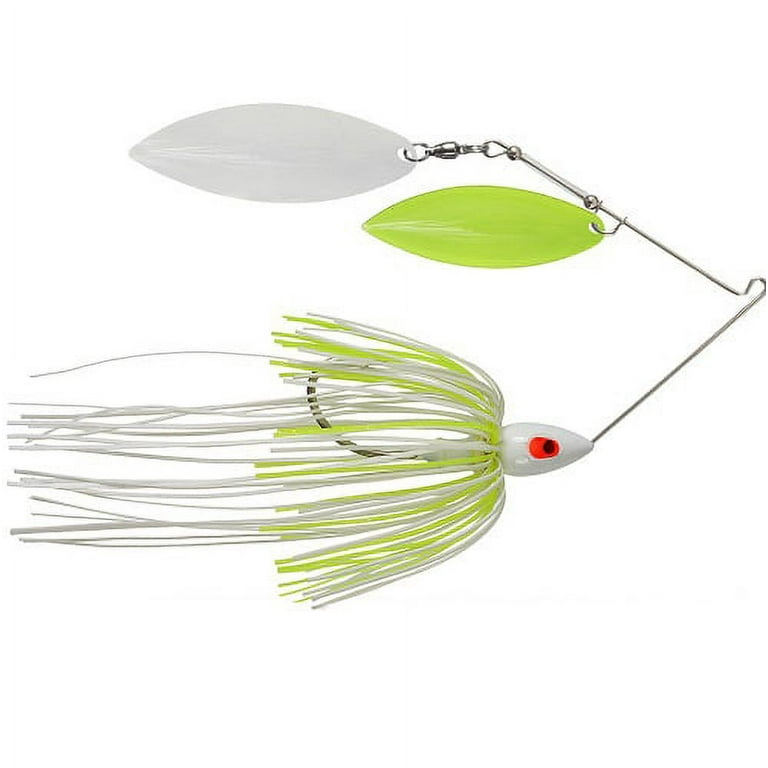 War Eagle WE38PW02 Painted Head White Chart 3/8 oz Fishing Spinnerbait Lure