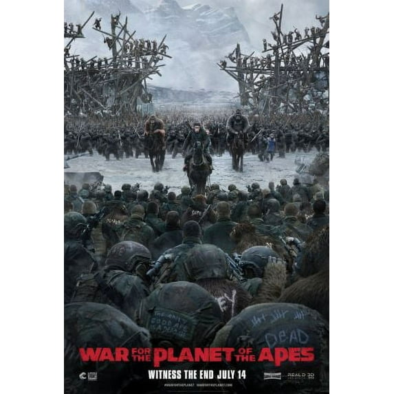 War For Planet Of Apes Poster Medium Medium Art Poster 16x24 Multi-Color Square Adults Best Posters