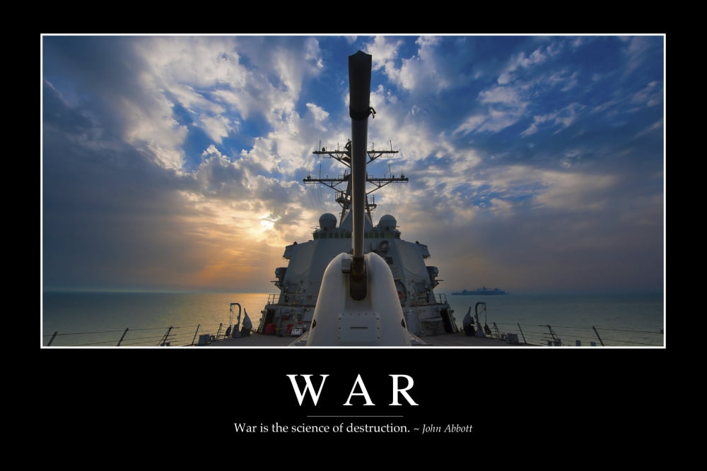War Inspirational Quote and Motivational Poster Canvas Art - Stocktrek Images (34 x 23)
