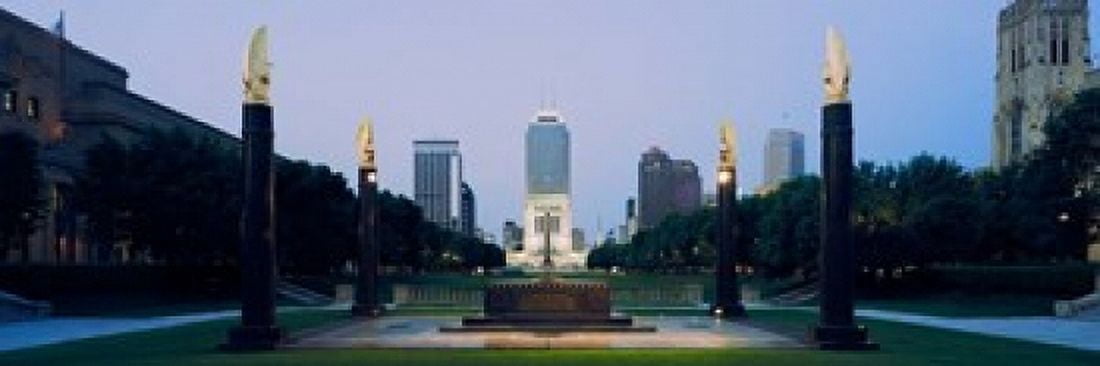 War Memorial in Cenotaph Square Marion County Indiana Canvas Art - Panoramic Images (37 x 12)