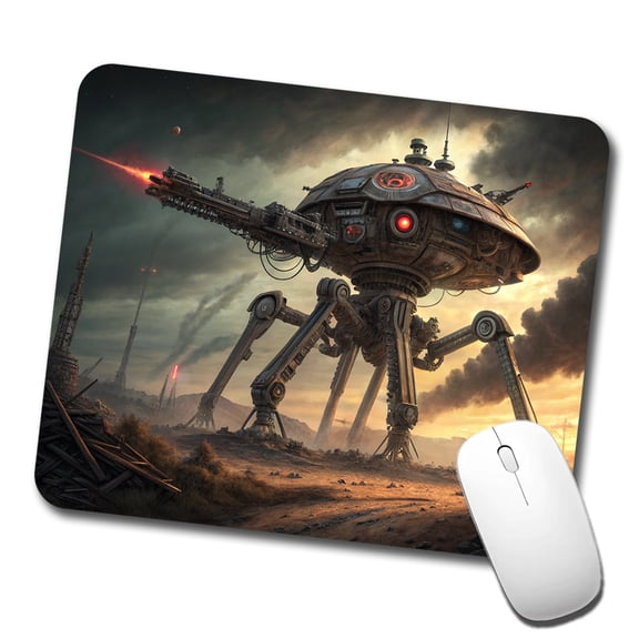 War Of The Worlds Sci-fi Martian War Machine Mouse Pad Low Profile Gaming Mat