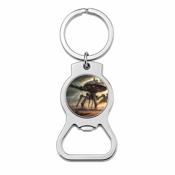 War Of The Worlds Sci-fi Martian War Machine Portable Bottle Opener Metal Keychain
