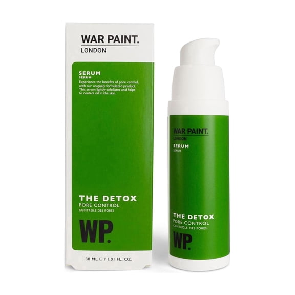 War Paint Detox Pore Control Niacinamide Face Serum, Ideal for Oily Skin, Helps Minimise Pores and Control Sebum Production, Enriched with Glycerin 30ml