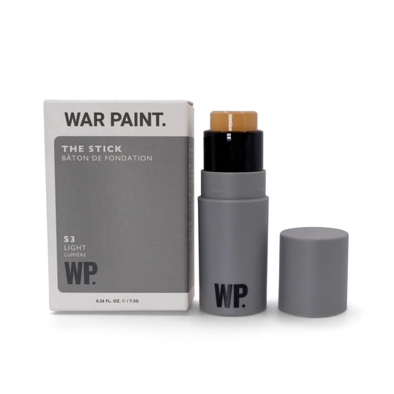 War Paint for Men Multi-Use Complexion Concealer and Foundation Stick, Evens Skin Tone and Covers Blemishes and Dark Circles, Quick Application S3 Light 7.5g