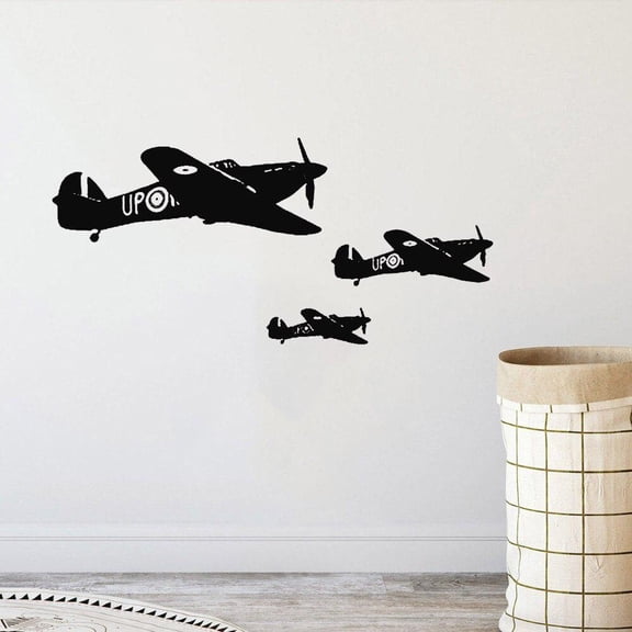 War Plane Military Wall Decal Air Aviation For Boys Bedroom Wall Decoration Airplane Wall Sticker Kids Dedroom Poster 87x42cm
