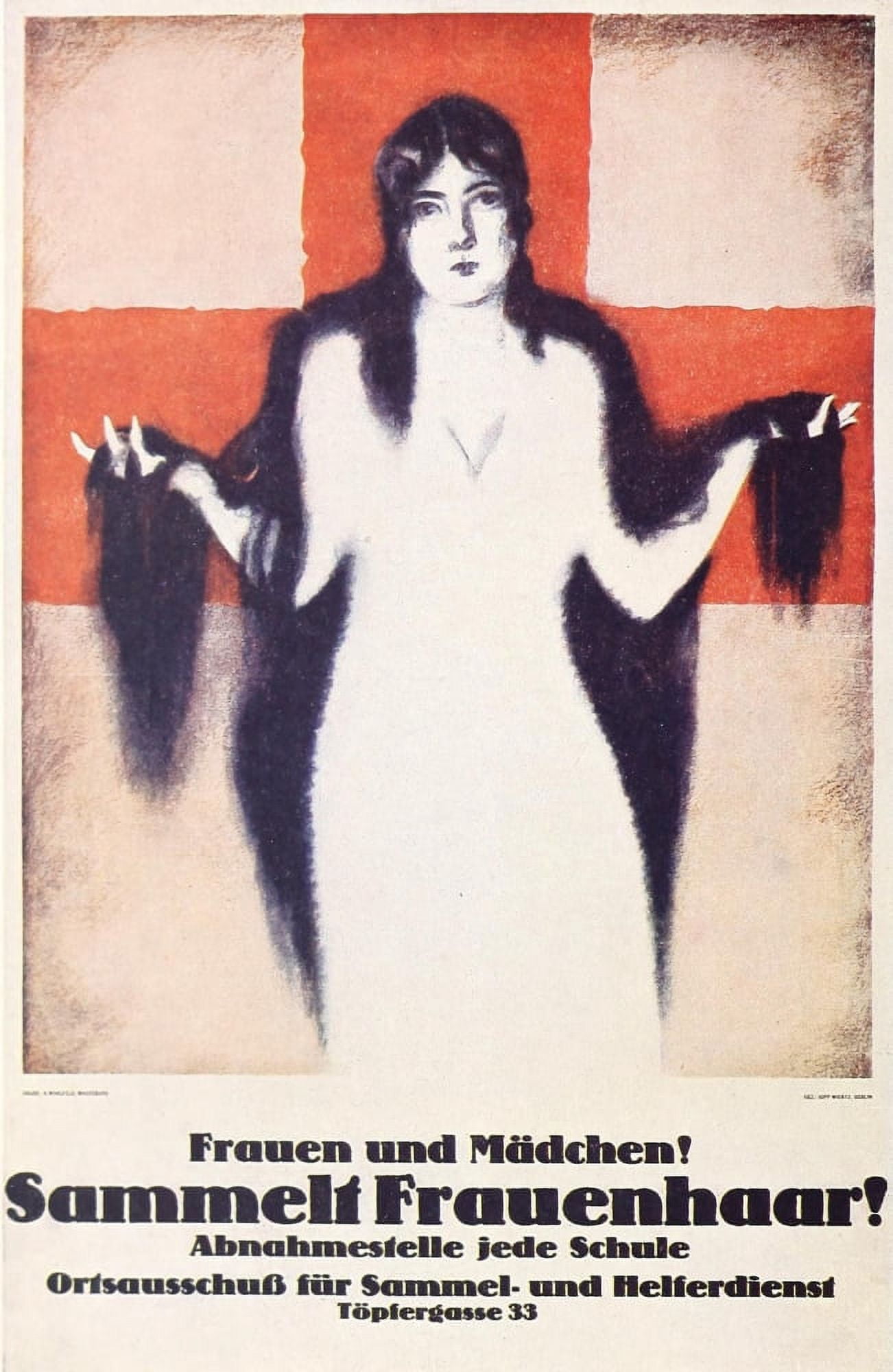 War Posters 1920 Sammelt Frauenhaar Canvas Art - Jupp Wiertz (18 x 24)