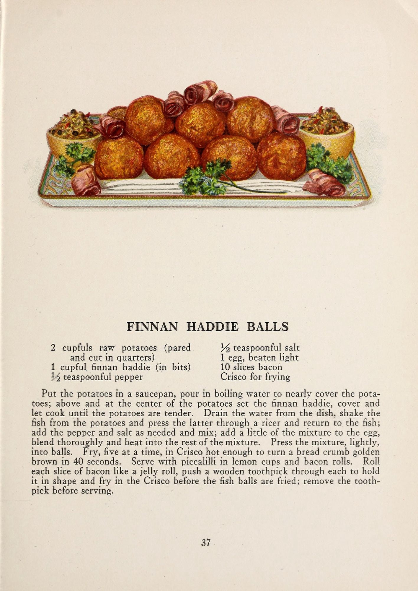 War Time Recipes 1918 Finnan Haddie balls Canvas Art - Janet McKenzie Hill (18 x 24)
