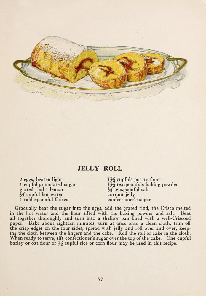 War Time Recipes 1918 Jelly roll Canvas Art - Janet McKenzie Hill (18 x 24)