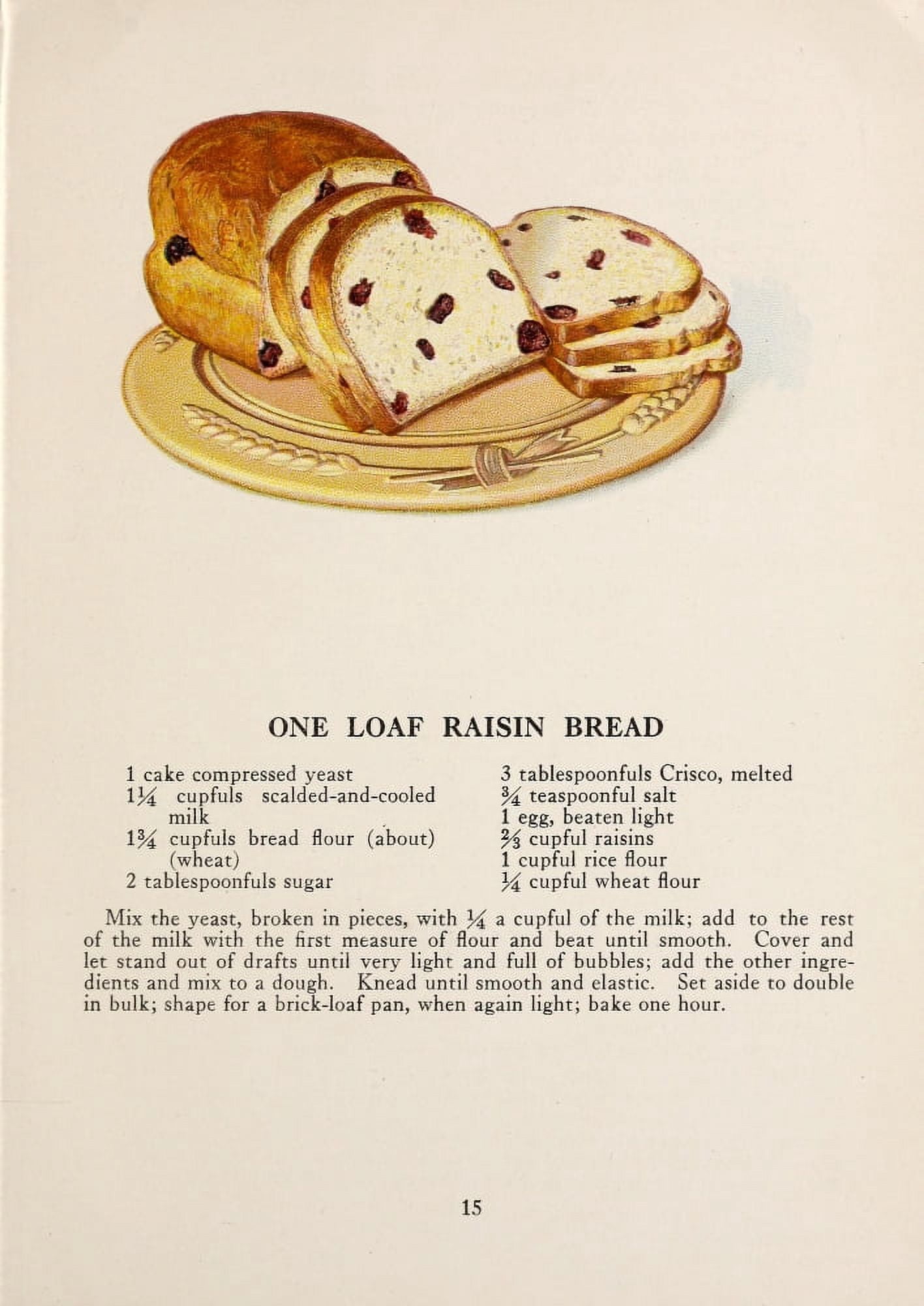 War Time Recipes 1918 One Load Raisin bread Canvas Art - Janet McKenzie Hill (18 x 24)