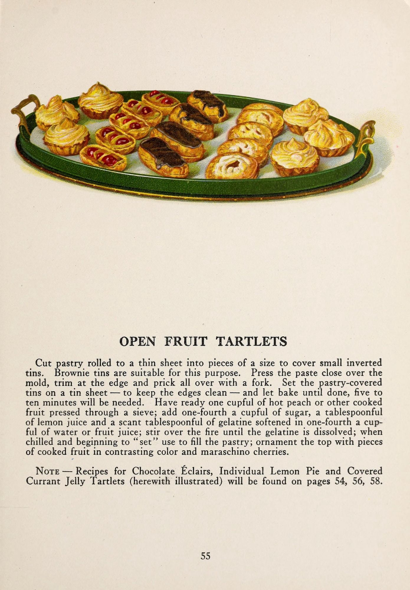 War Time Recipes 1918 Open Fruit Tartlets Canvas Art - Janet McKenzie Hill (18 x 24)