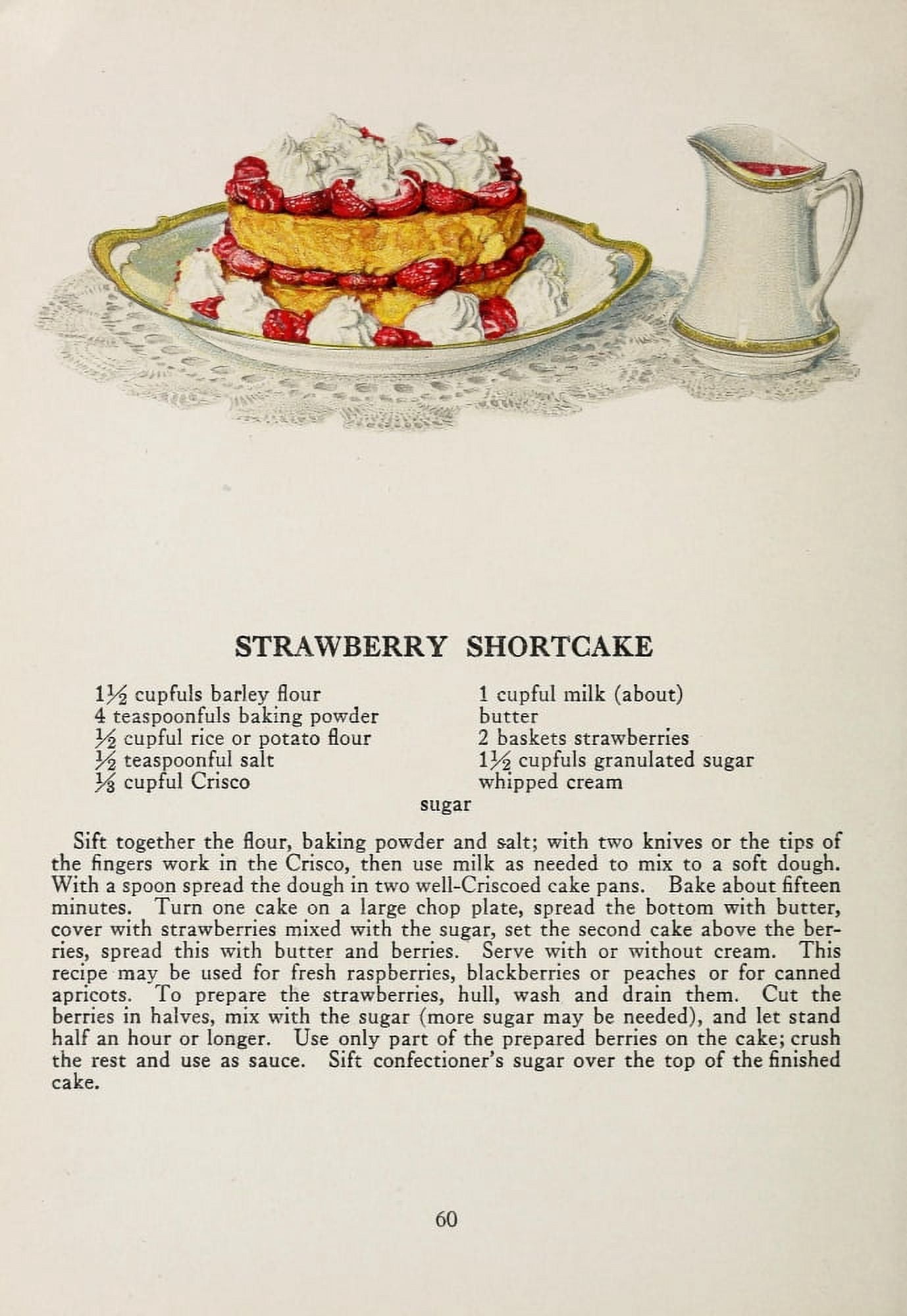 War Time Recipes 1918 Strawberry Shortcakes Canvas Art - Janet McKenzie Hill (18 x 24)