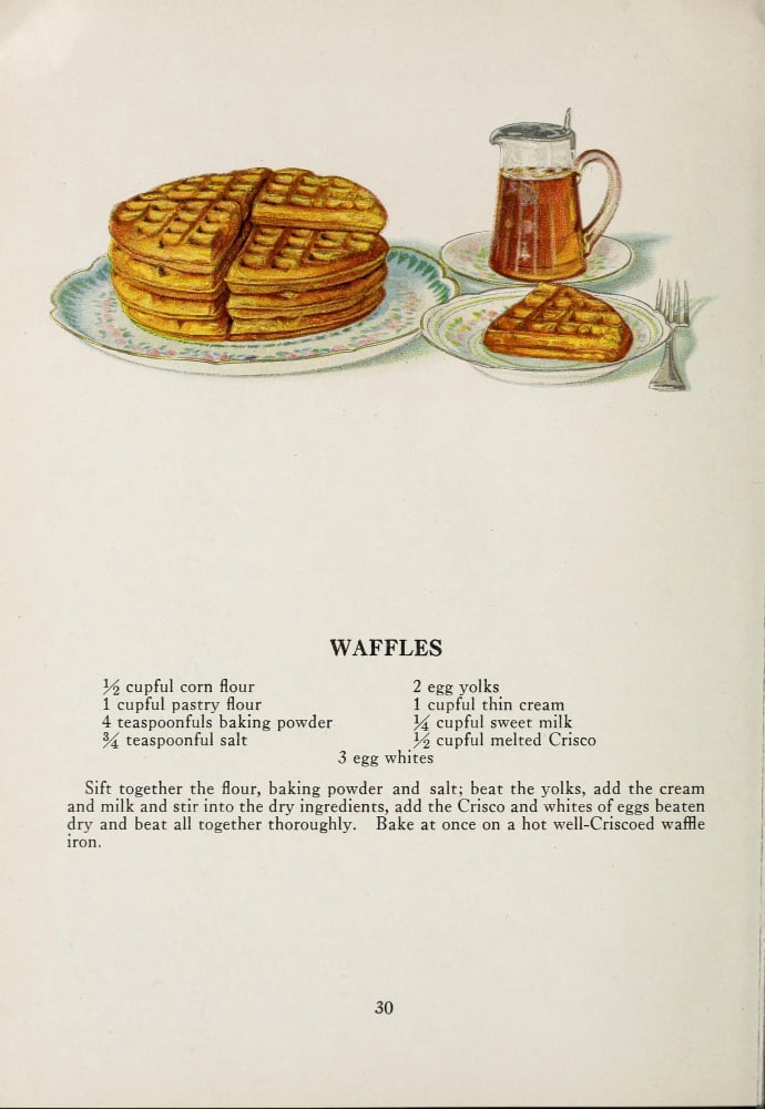 War Time Recipes 1918 Waffles Canvas Art - Janet McKenzie Hill (18 x 24)
