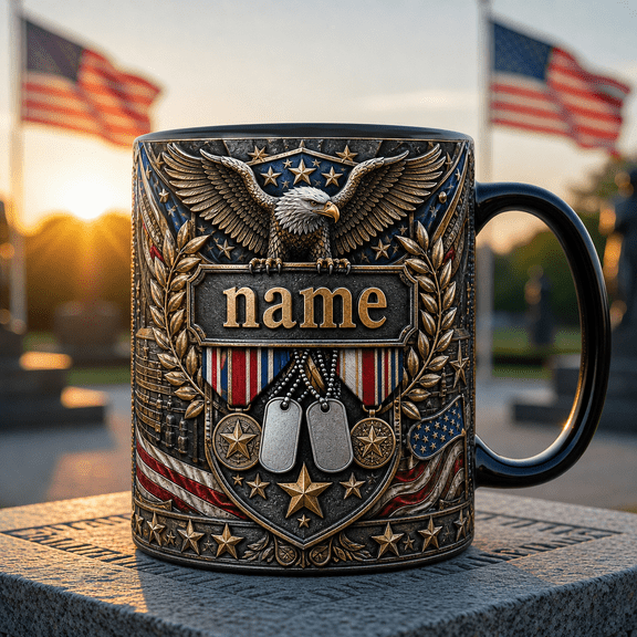 War Veteran Mug Personalized Ceramic Coffee Mug Honor Duty Freedom Gift