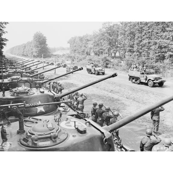 War WWII USA 2nd Armored Division Berlin 1945 Photo Extra Large XL Wall Art Poster Print