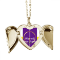 thumbnail image 1 of War Will Never Changes Art Deco Fashion Folded Wings Peach Heart Pendant Necklace, 1 of 4