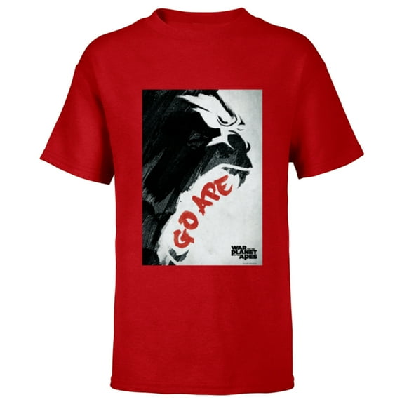 War for the Planet of the Apes Gorilla Roar Go Ape - Short Sleeve T-Shirt for Kids - Customized-Red