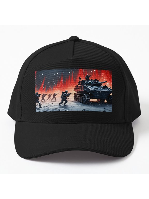 War of the Future Part 5 Baseball Hat, Futuristic Military Series Graphic Design, Classic Cap