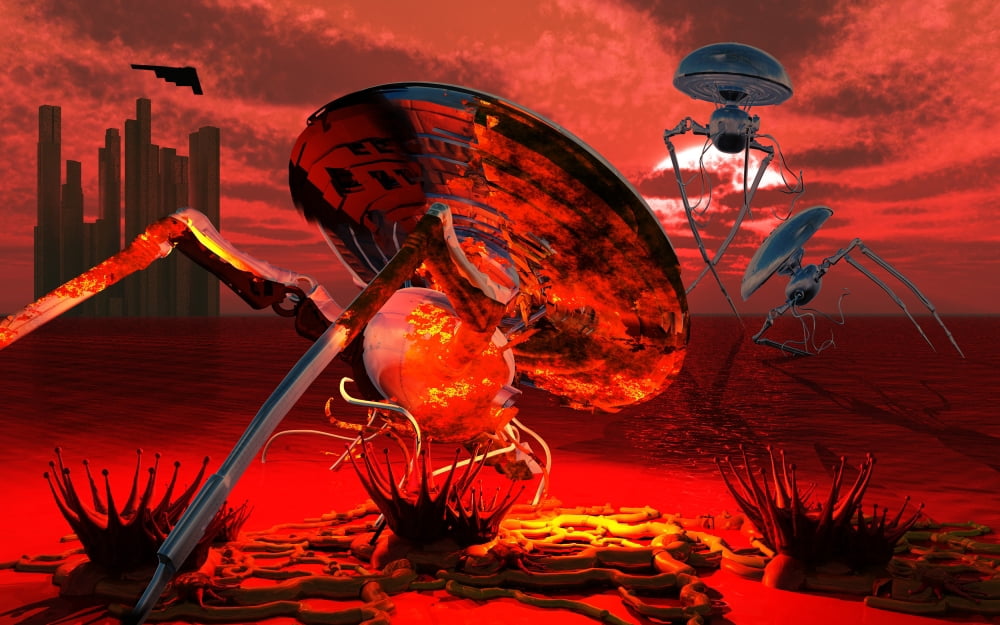 War of the Worlds Canvas Art - Mark StevensonStocktrek Images (36 x 23)