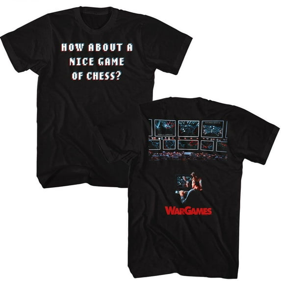 WarGames Nice Game Of Chess Black Adult T-Shirt ***F&B*** Xlt