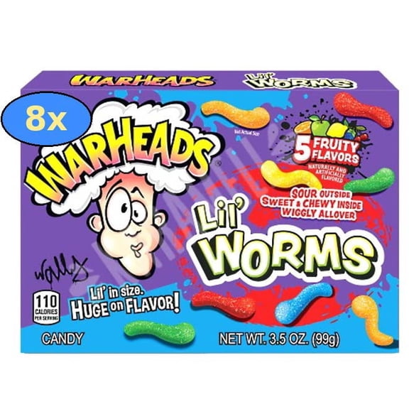 WarHeads Lil Worms 3.5 oz. Theater Box (Pack of 8)