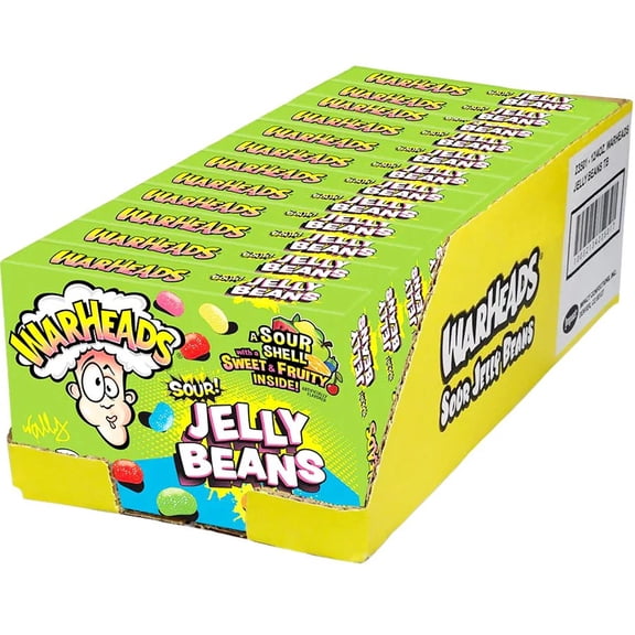 WarHeads Sour Jelly Beans 4 oz. Theater Box (Pack of 12)